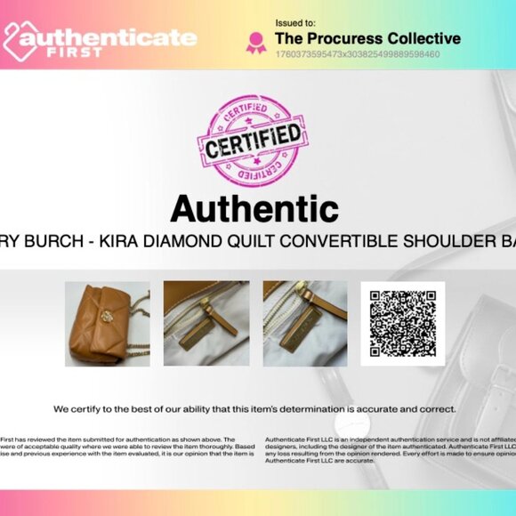 🆕 TORY BURCH 🧿 NWOT Kira Diamond Quilted Convertible Shoulder Bag Brown - AUTH - Picture 16 of 16